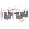 VidaXL Garden Dining Set Cushions 7pcs Black Wicker 3213161