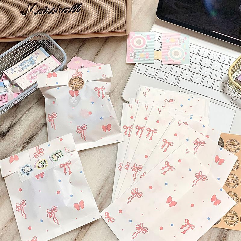 20 Stück Rosa Schleife Geschenkpapierbeutel Dekorative Verpackungsbeutel Ästhetische Mädchenverpackung