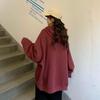 Women's 65% Cotton Embroidered Hooded Sweatshirt - Korean Style Loose Zip-up Jacket (2025 Student Collection)
