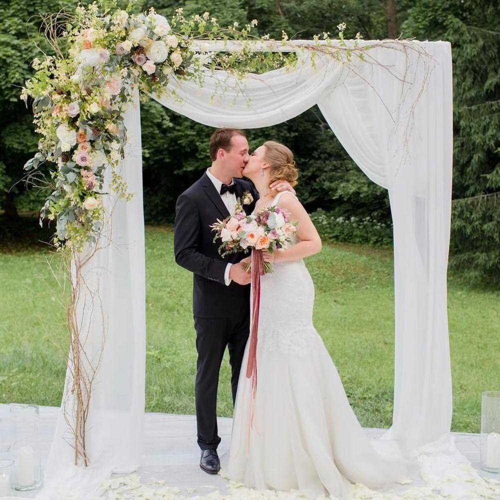 Draping Material 75cm X 6M Wedding Tulle Arch White Pink Elegant Sheer Drapes Fabric Backdrop Fabric Birthday Party