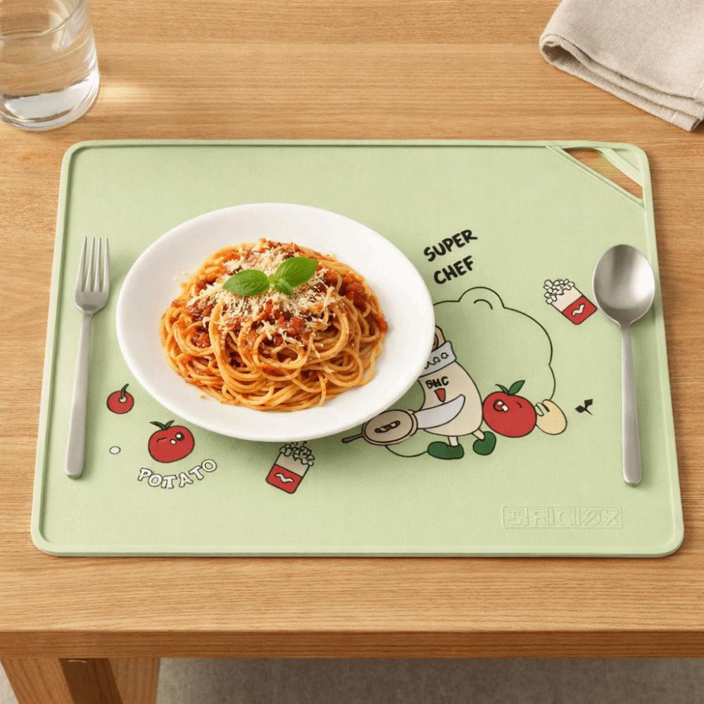 Durable Cartoon Silicone Place Mat Anti-Slip Waterproof Insulation Pad Heat Resistance Oil Proof Drainer Mat Kitchen