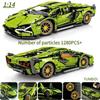 Technology Racing Car Block Model 1280PCS+ 1:14 Motion Speed Car Model Mechanical Super Block Assembly Toy Children Adult Gifts