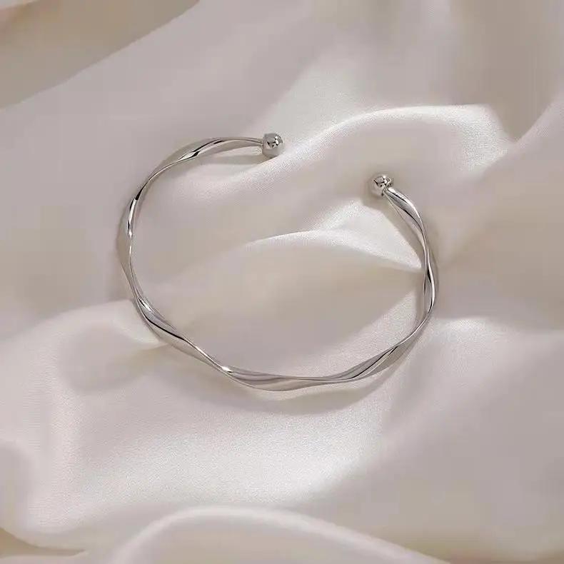 Vintage 925 Sterling Silver Zircon Bracelets For Women Fashion Korean Designer White Crystal Charm Bracelets Party Jewelry Gifts