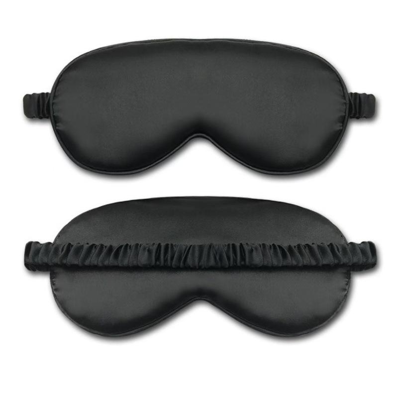 Double-Sided Faux Silk Blackout Eye Mask - Elastic Sleep & Travel Mask with Printed Design