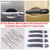 Car Door Handle Cover Trim ABS Chrome Accessories For Nissan March Micra K12 Grand Livina L10 Note Versa Tiida C11 Latio Cube