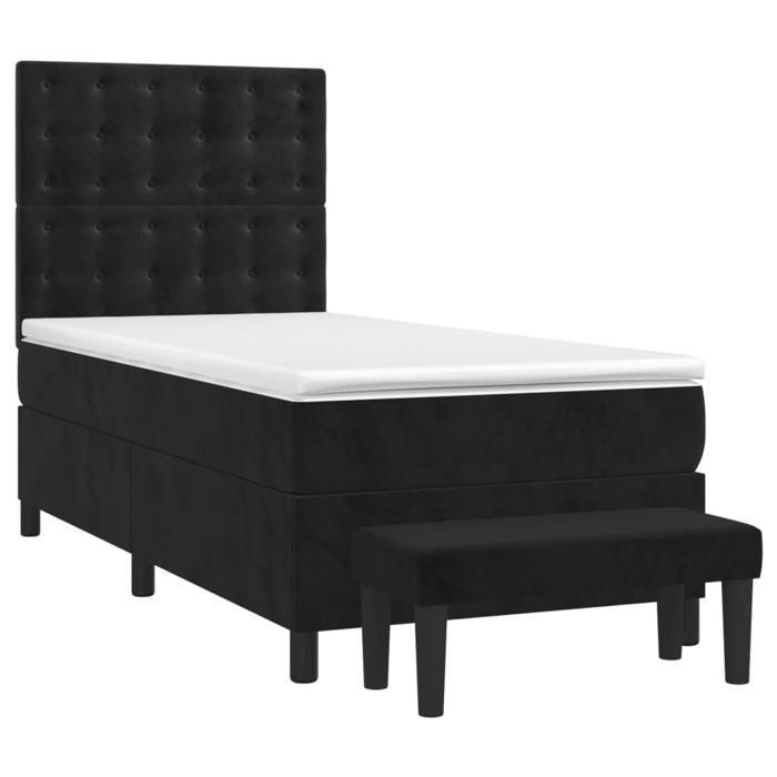 Maison Exclusive - Lattenrost mit Matratze Schwarz 90x200 cm Samt