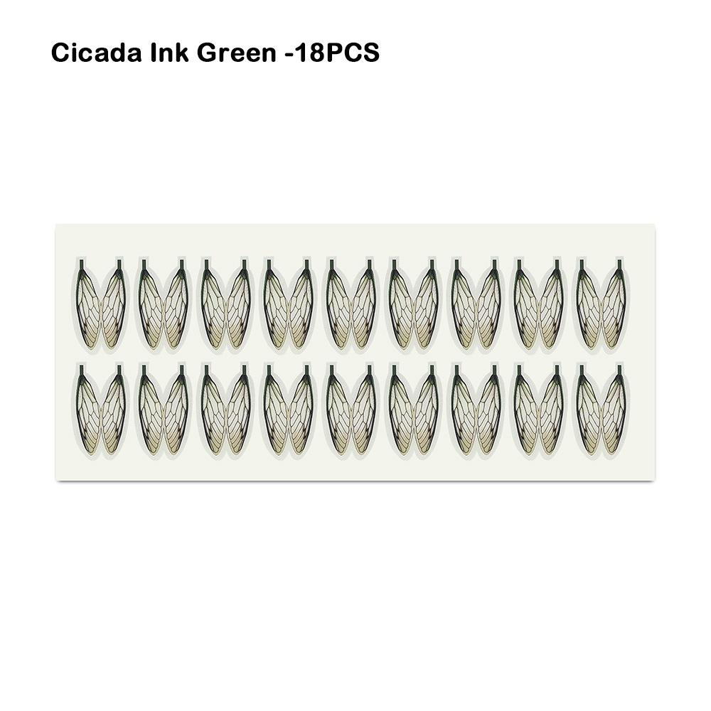 

Реалистичная приманка для нахлыстовой рыбалки Крыло Насекомое Имитация наживки аксессуары Форелевая рыбалка Приманка Cicada Ink Green -18pcs