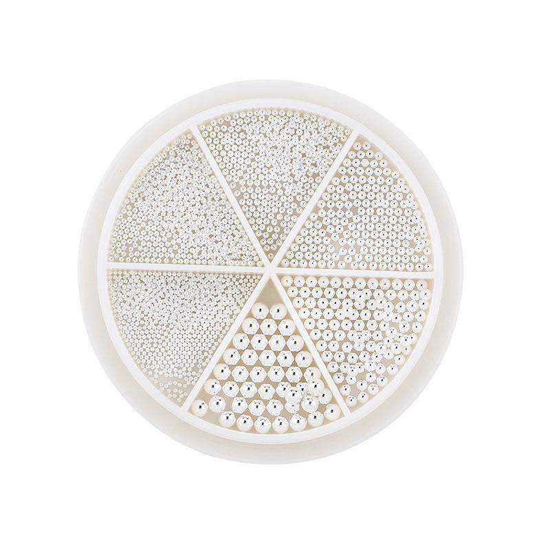 6 Grid Small Steel Ball Nail Art Jewelry Metal Gold Silver Rose Gold Nail Art Steel Ball Small Nail Art Jewelry Mixed