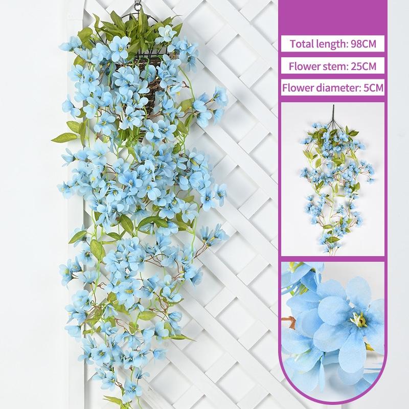 Artificial Violet Vine Wall Hanging Flowers Simulated Rose Fake Flowers Garden Wedding Scene Party Arch Garland Decorations