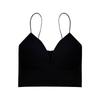 Women's Sexy Deep V-Neck Knitted Tank Top with Chest Pad - Summer Innerwear & Outerwear