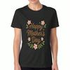 Glücklicher Muttertag Damen Baumwoll-T-Shirt, Premium-Baumwollqualität Druck, Langlebig, Lässige Mode, Muttertagsgeschenkidee, Floral Design, Alltagsmode