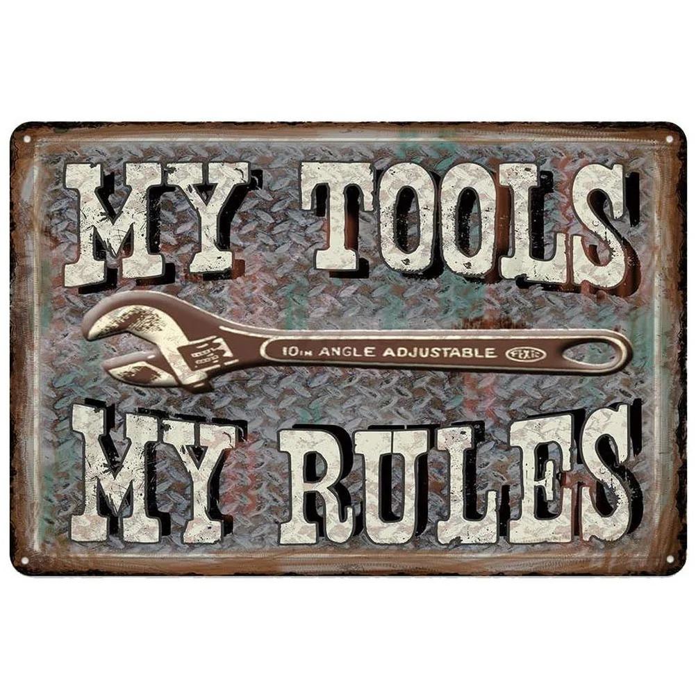 Funny Mechanic Shop Sign Mechanic Hourly Rate Reproduction Vintage Metal Sign Tin for Man Cave, Cars, Workshop Garage Wall Deco