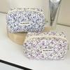 Cute Floral Quilted Makeup Storage Bag Multifunctional Large Capacity Toiletry Pouch Cosmetic Organizer Pouch Travel