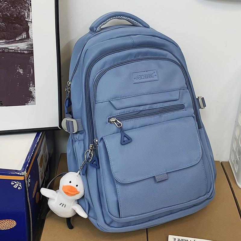 Children Elementary School Students  Female Junior High School Students  Solid Color Male Backpacks  High School Students  Large Capacity Backpacks