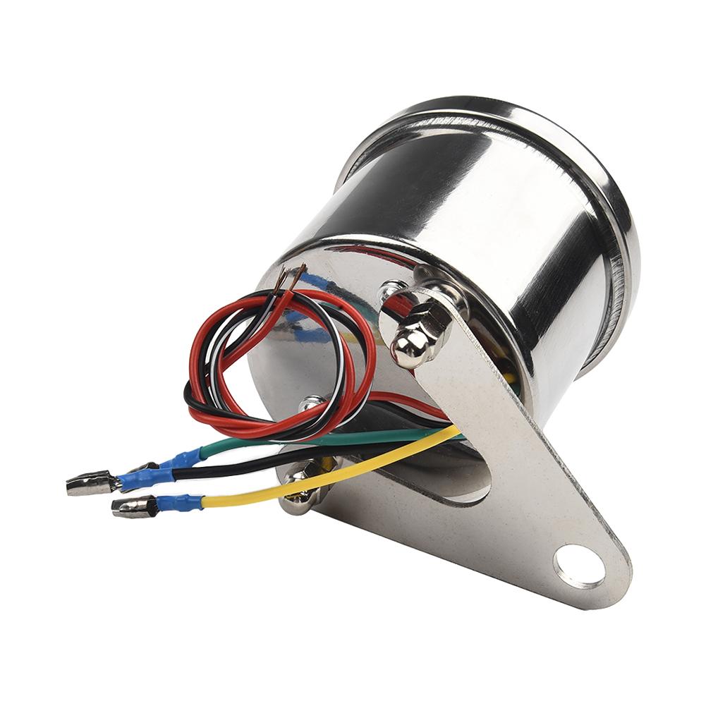 Motorcycle Tachometer Universal 6.5cm Diameter DC 12V Stainless Steel Applicable To All Motorcycles LED Backlight