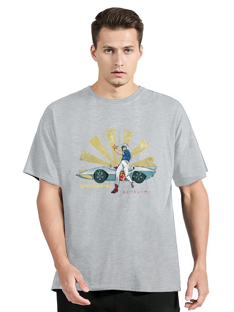 Men T-Shirt Speed Racer Retro Japanese Mach 5 Anime tshirt Funny Premium Cotton Tee Shirt Harajuku Tops T Shirt Tops