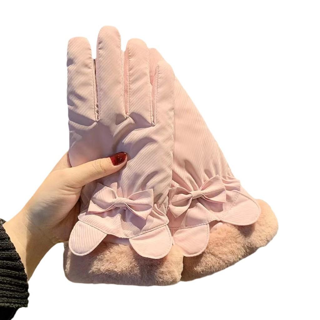 Winter Warm Touchscreen Gloves For Women With Thick Cotton Fleece For Cycling And Travel