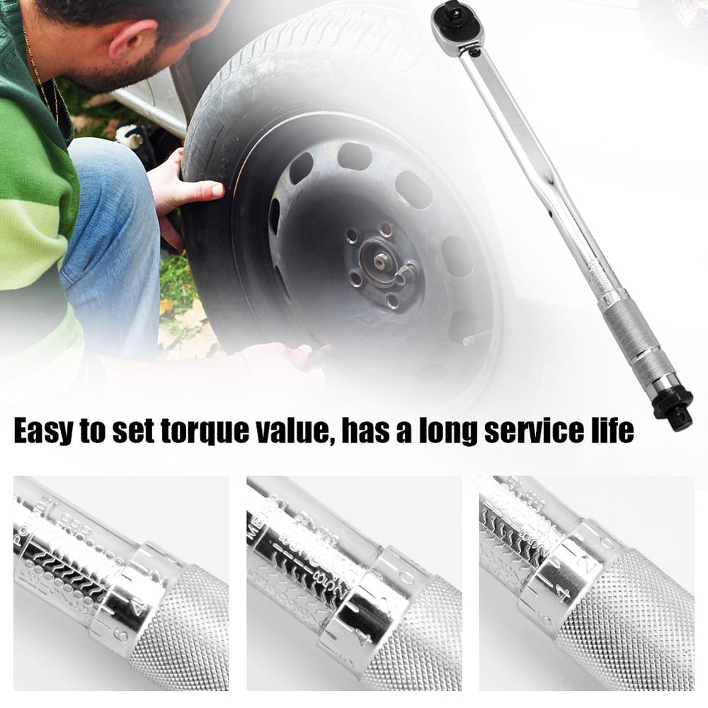 5pcs 1/2" 28-210Nm Adjustable Tire Torque Wrench Set Auto Repair Spanner Hand Tool Kit