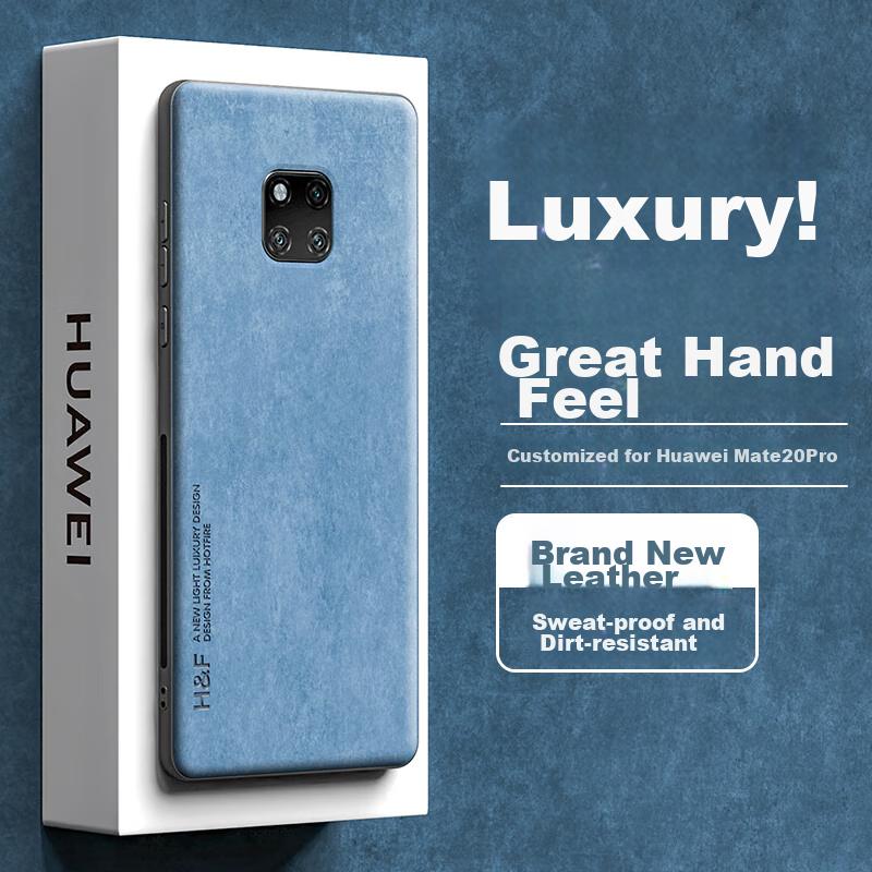 Phone Case for Huawei Mate 20 Pro, with Upgraded Skin-Like Leather, Frosted Lens Protection, Full Coverage Silicone Case And Wome