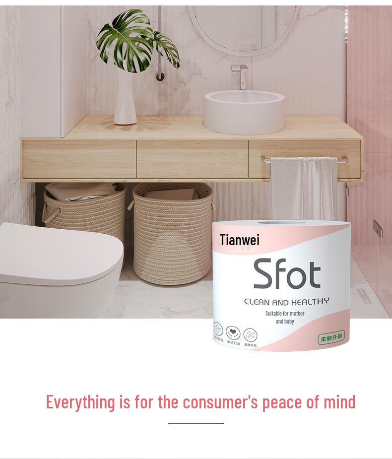 8-Pack Virgin Wood Pulp Toilet Paper for Home, Hollow Rolls