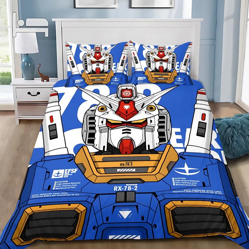 Soft Duvet Cover Pilowcase Mecha GundamS Beding Set Anime Adult People Boy Girl Bedrom Decoration Children Gift Single Double Large Sized Dimensions