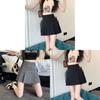 Polyester Pleated Mini Skirt For Women With High Waist And Tie Detail For Casual Summer Wear