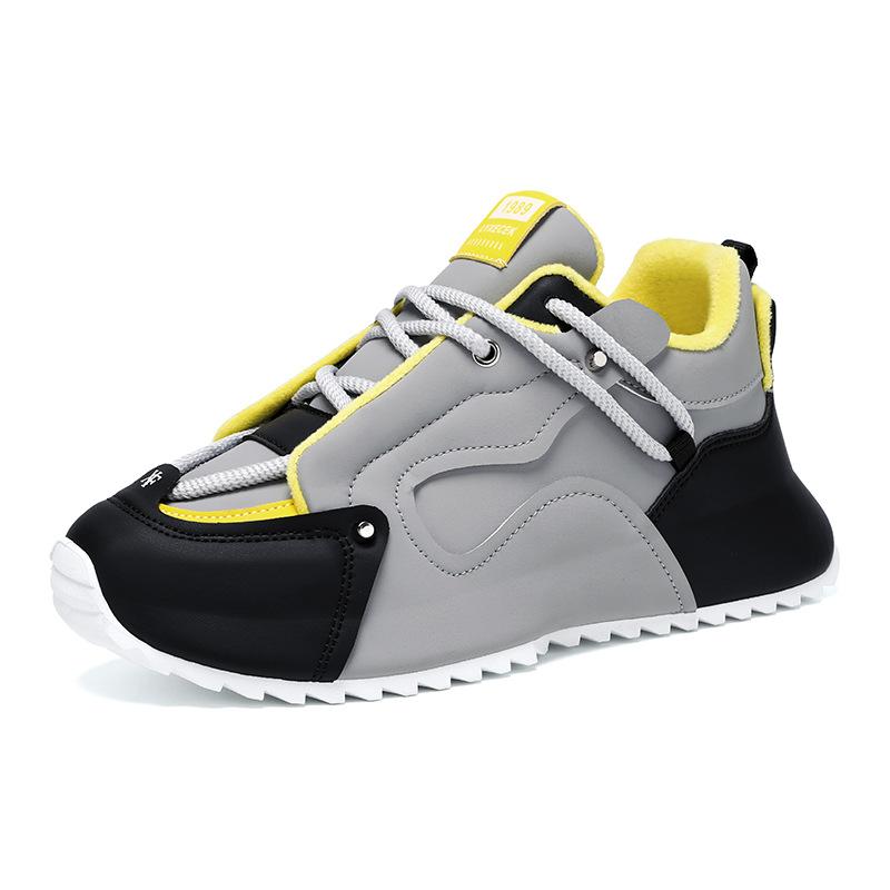 Trendy herresko i stor størrelse 2025 vinter nye fløyel kalde veskesåle moteriktige allsidige sports pappa-sko