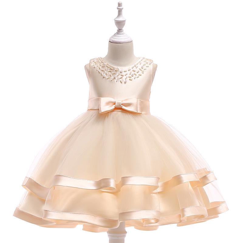 2024 Beaded Princess Tutu Dress for Girls - Flower Girl Wedding Attire