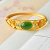 Natural Hetian Jade Bracelet Ancient Gold Craft Pastoral Style Fashion Bangles For Women Wedding Jewelry  Jade Bracelet