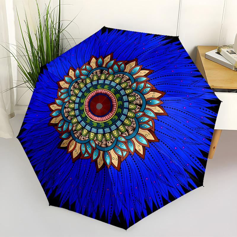 

1pc Mandala Artwork Automatic Open/Close Umbrella, Folding Compact Umbrella with Lightweight Design for Women/Men yy251028224