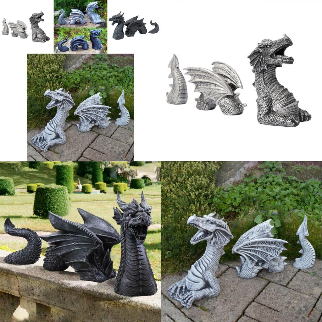Unique Modern Minimalist Three-section Dragon Resin Craft For Eye-catching Garden Accents