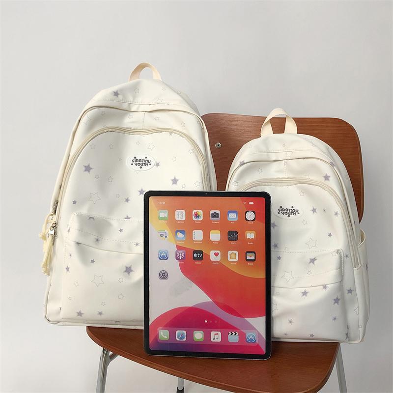 Star Print Student Schoolbag Large Capacity Women's Backpack