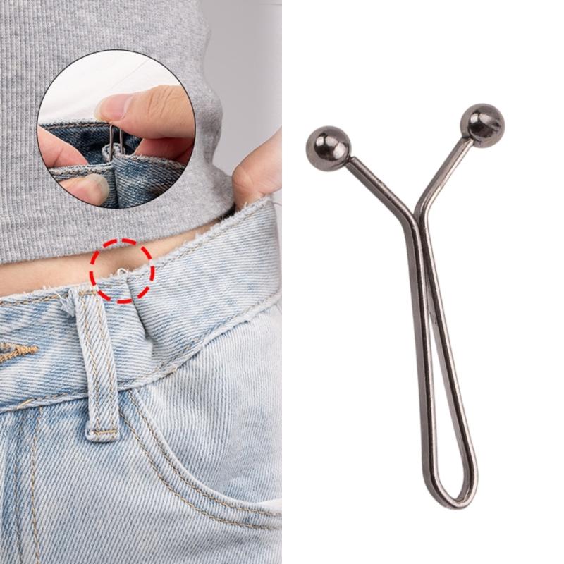 Jeans Befestigungsschnallen Metall Verstellbar Festziehen Knopf für Weite Hosen Jeans Taillenstraffer Stift