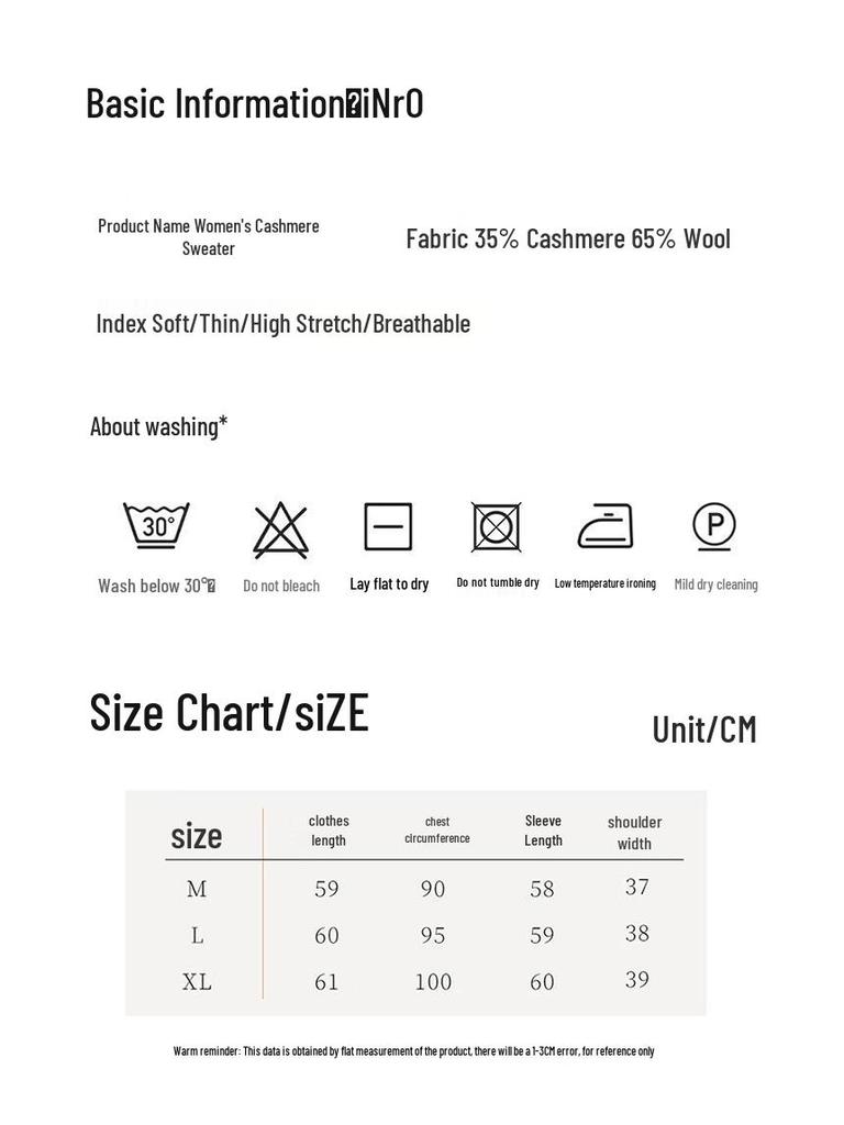 Fanzhen Women's Faux Two-Piece Cashmere Blend Sweater