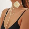 Flower Collar Chain Gothic Choker Exaggerated Necklace Jewelry Women Girl Banque