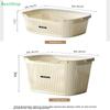Large Plastic Laundry Basket Storage Bin,Hollow Out Dirty Clothes Basket,Dormitory And Bathroom Portable Storage Basket