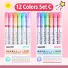 24/3 PCS Kawaii Flowers Line Shaped Highlighter Pens Roller Tip Curve Liner Marker For Writing Journaling Drawing Stationery