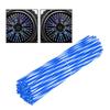 72PcsPack Motorcycle Dirt Bike Wheel Spoke Protector Cover Guard Wrap(Blue and White)