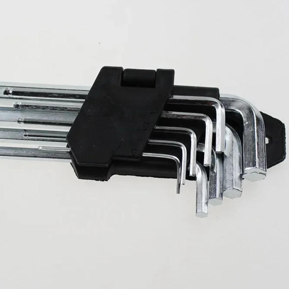 9pcs/set L Type Double Tip Screwdriver Hexagonal Key Set Allen Flat Ball Torx Star Head Key Set Hand Tools