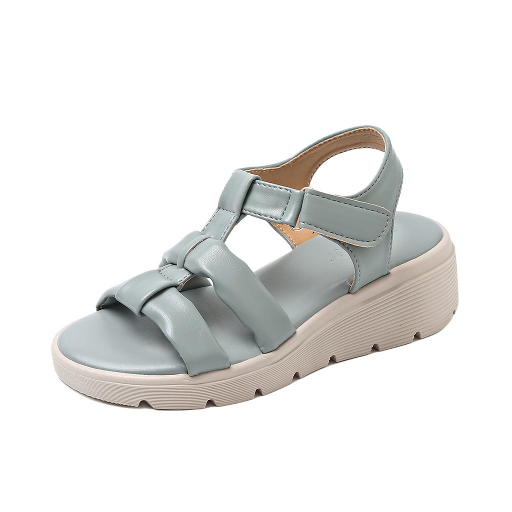 New 2025 summer casual comfortable bottom large size comfortable simple platform sandals casual Velcro women's shoes spot