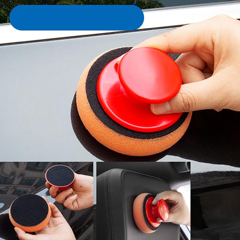 7PC Car Wash Waxing Polish Sponge Microfiber Applicator Pads Applicator Density Washing Cellulose With Round Car Cleaning Sponge