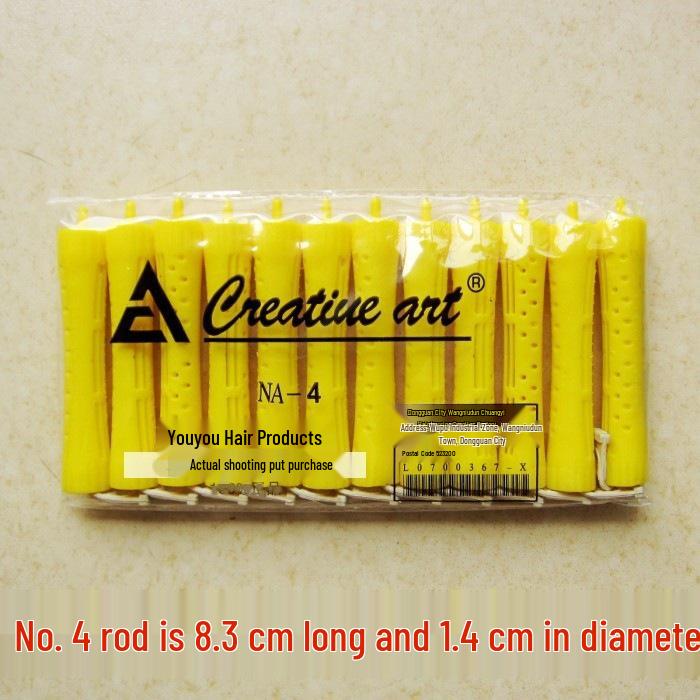Large Cold Perm Rods for Women's Hair, 10-Pack - Plastic Hollow Curling Texture with Rubber Band Core