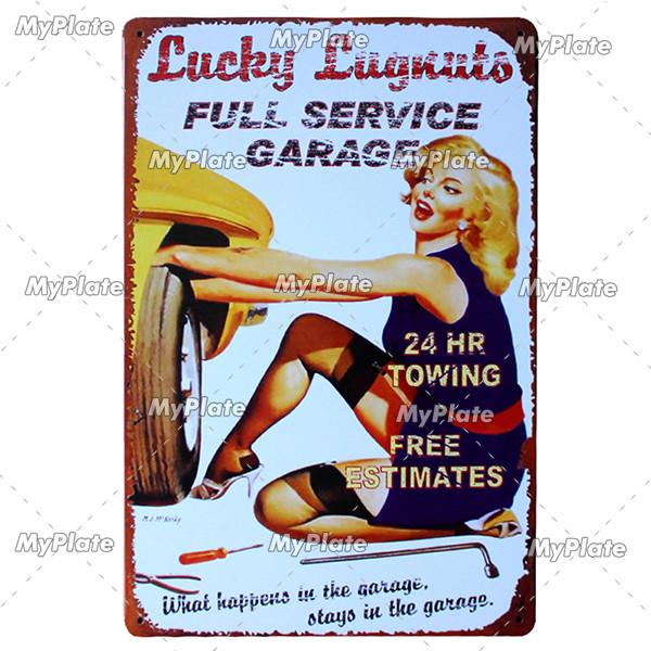 Garage Metal Sign Vintage Plaque OilGas Tin Sign Wall Decor For Man Cave Plate Crafts Art Poster Racing Car Custom