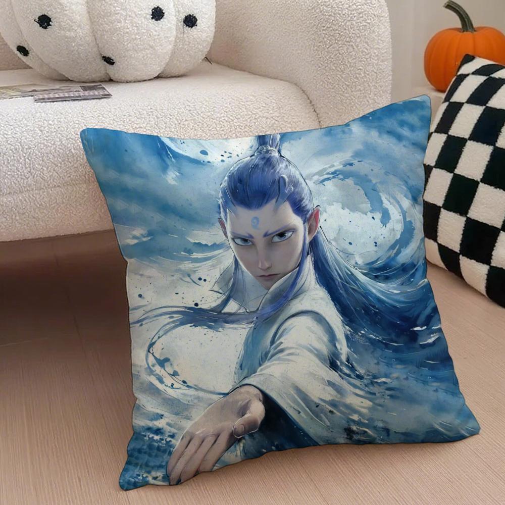 Popular Chinese Mytho Animation NNezha Cushion Cover Throw Pillow Cover Hidden Button Durable Polyester Chair Cushion