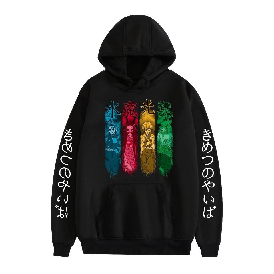 

Demon Slayer Anime Mens Casual Hoodie Sweatshirt CARTOON Hoodie Pullover Unisex Oversized Sweatshirt XS чёрный