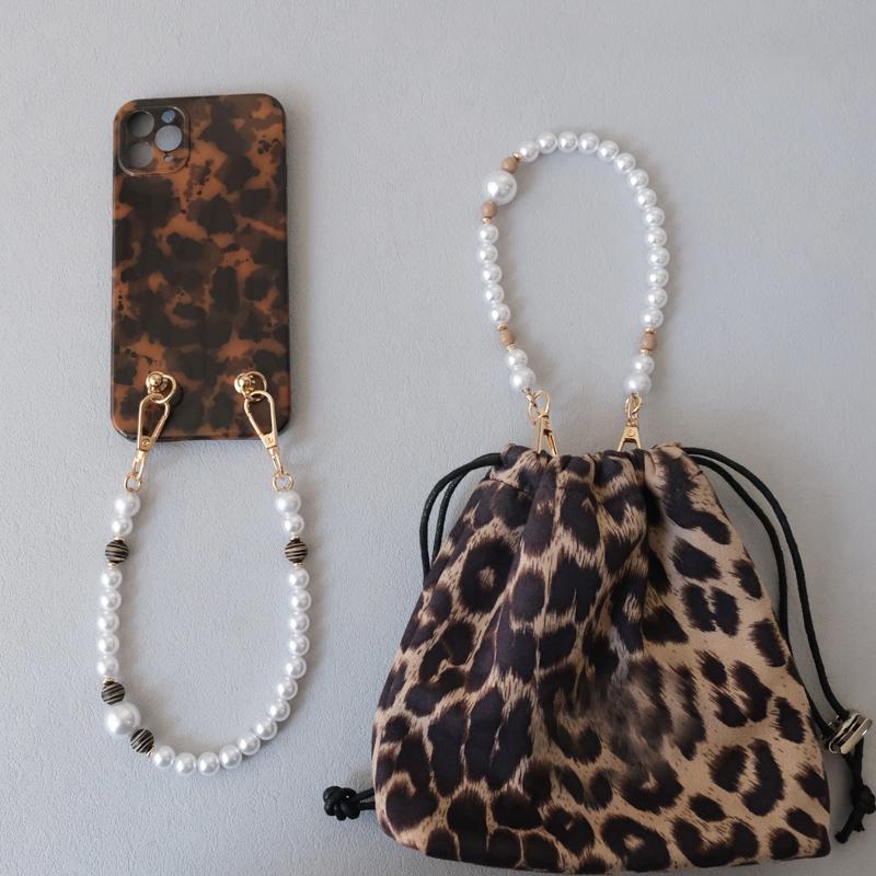 New Fashion Woman Bag Accessory Detachable White Beaded Chains Cute Acrylic Luxury Strap Women Elegant Bag Phone Handle Chain