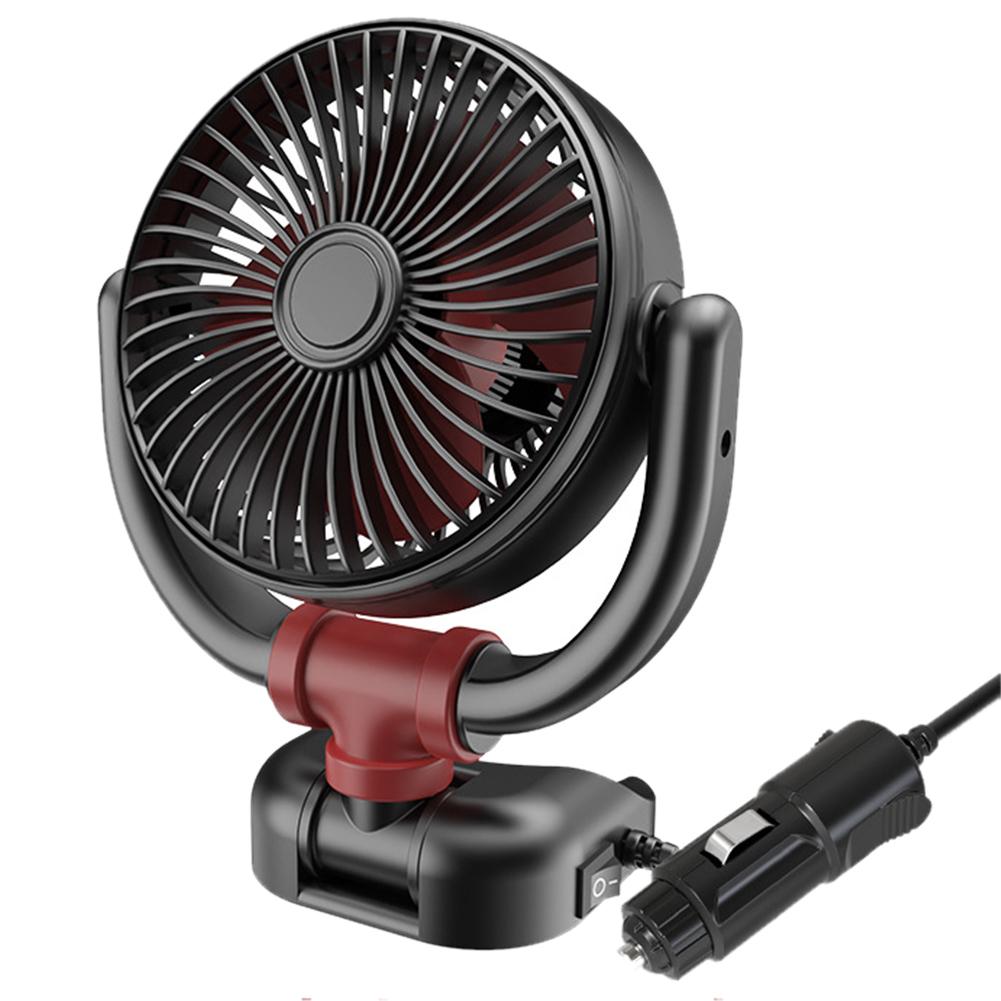12V/24V Car Cooling Fan 360 Rotation Air Circulator Fan Low Noise Dashboard Air Vent Cooling Fan Summer Car Accessories