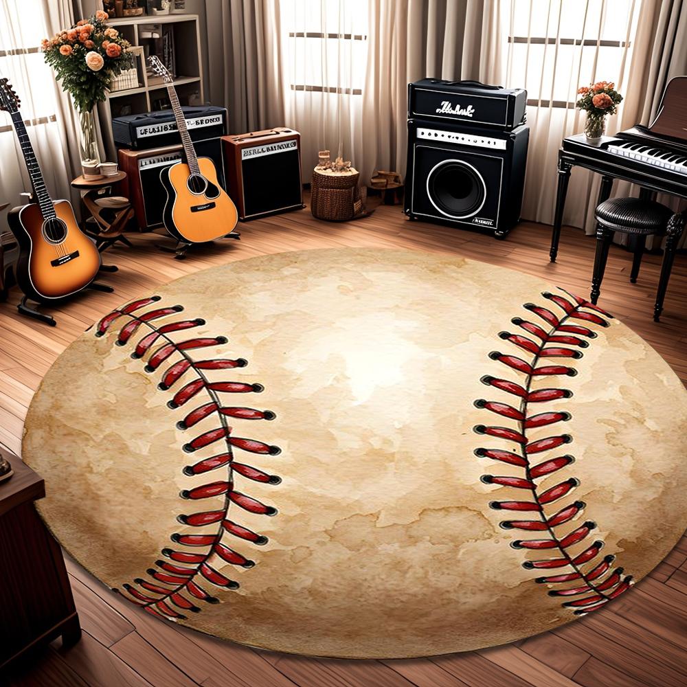 Vintage Baseball Pattern Carpet Mat Rug Non-Slip Area Rug Home Decoration for Living Room Bedroom Sports Decor Bedroom Decor