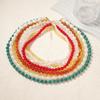 European and American new models, fashionable retro color multi-layer resin imitation pearl ins exaggerated bohemian women, necklace