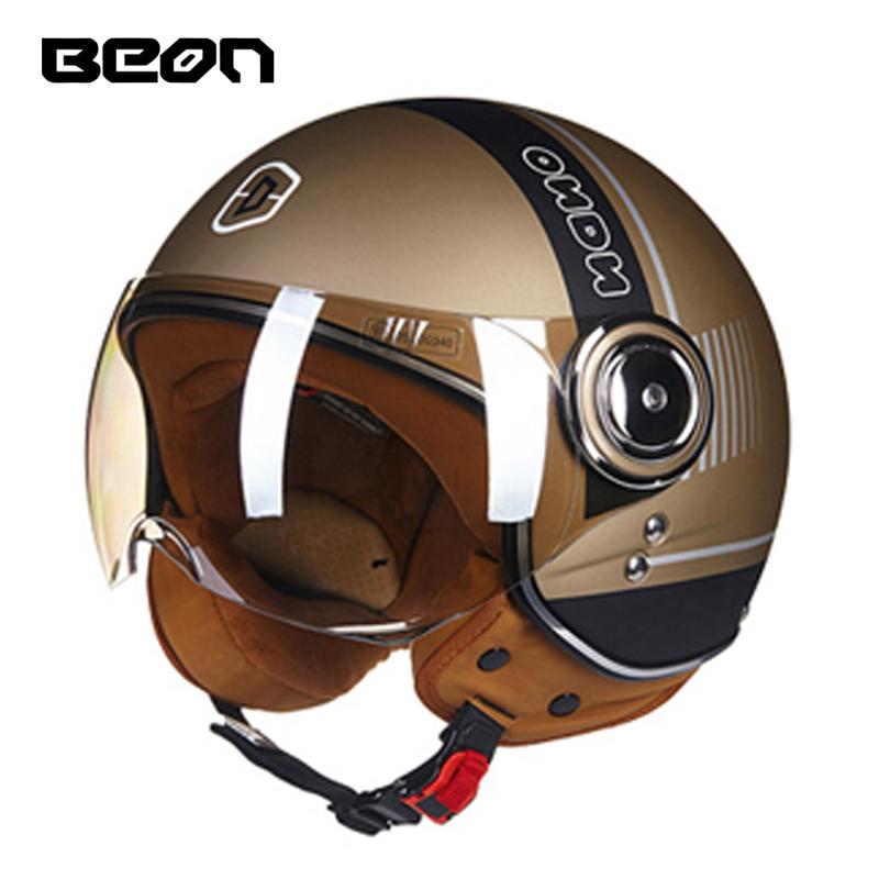 BEON Motorcycle Helmet Open Face Casco Moto Electric Scooter Helmet DOT Certified Retro Vintage Helmet Motorbike Racing Capacete